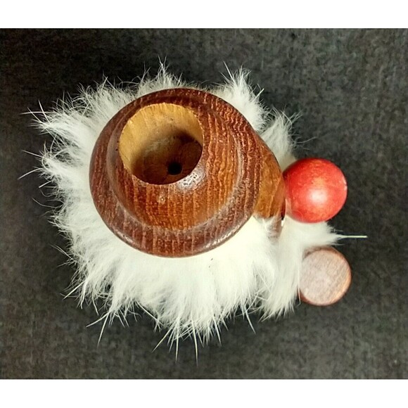 Danish 1970's"Viking" Grandpa w Pipe Hat Teak Approx. 6" Tall - Picture 6 of 9